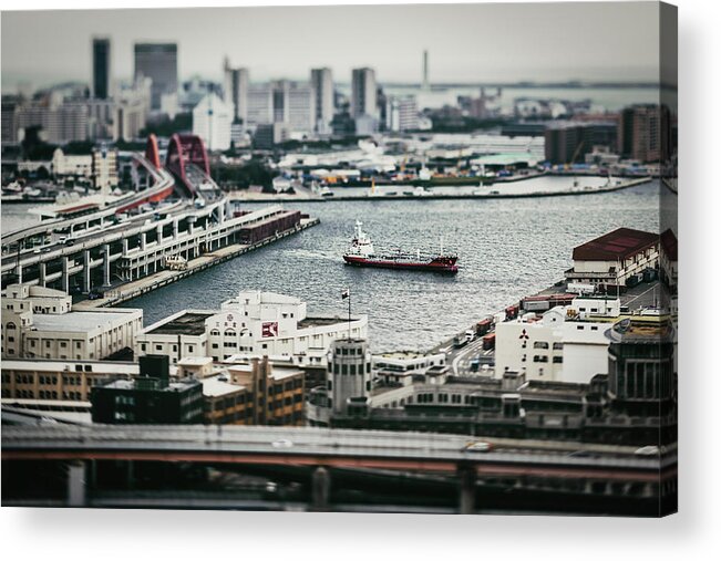 Japan Acrylic Print featuring the photograph Seaport of Osaka by Yancho Sabev Art