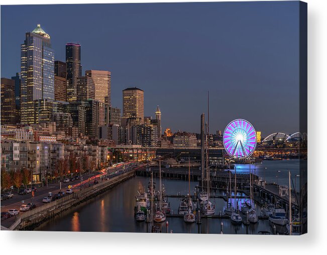 Seattle Acrylic Print featuring the photograph Seattle Autumn Nights by Ken Stanback
