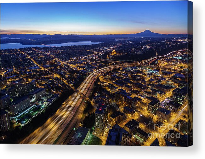 Seattle Acrylic Print featuring the photograph Seattle City at Dawn by Mike Reid