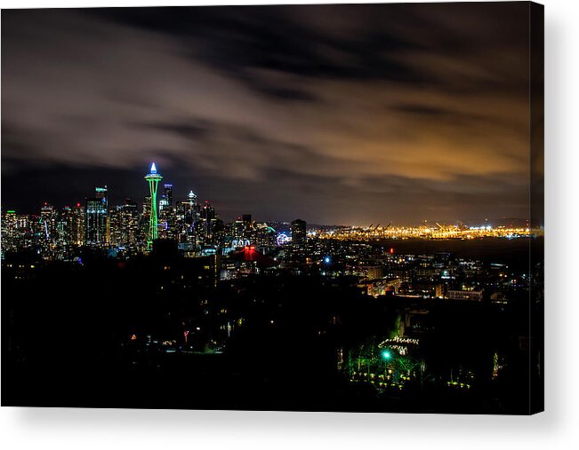 Seattle Acrylic Print featuring the photograph Seattle Sounders Space Needle by Matt McDonald