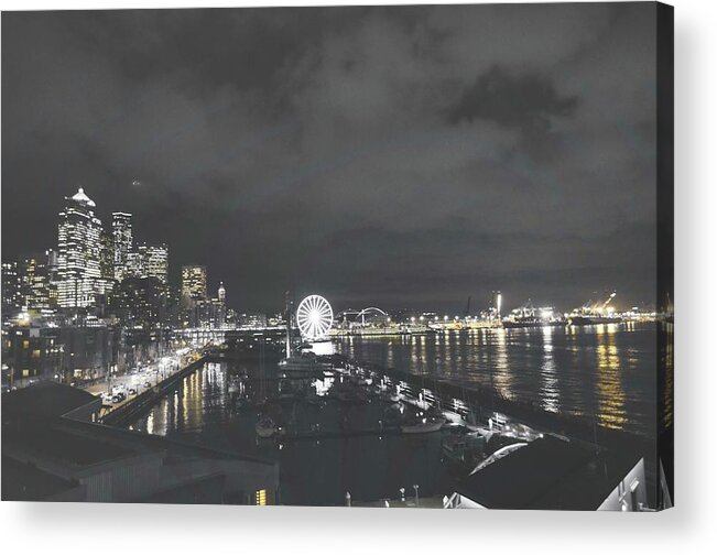 Downtown Acrylic Print featuring the photograph Seattle waterfront by Aparna Tandon