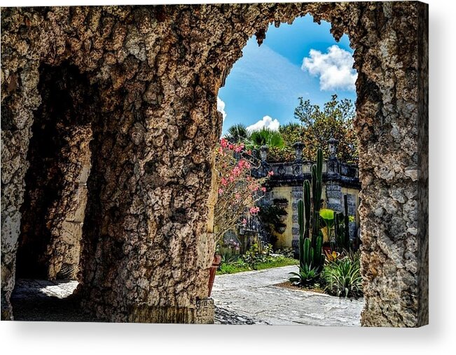 Vizcaya Gardens Acrylic Print featuring the photograph Secret Courtyard by Julie Adair