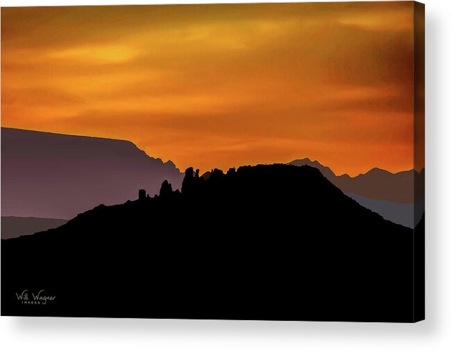 Sunset Acrylic Print featuring the photograph Sedona Sunset 2 by Will Wagner