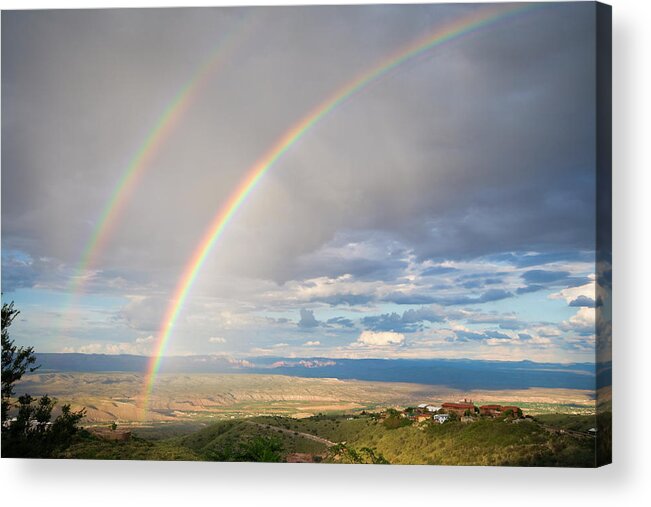 Rainbow Acrylic Print featuring the photograph Seeing Double by Alexey Stiop