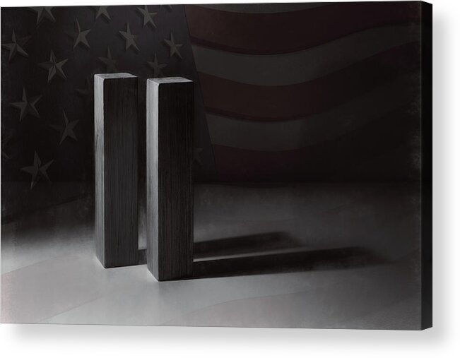 World Trade Center Acrylic Print featuring the photograph September 11, 2001 - Never Forget by Scott Norris