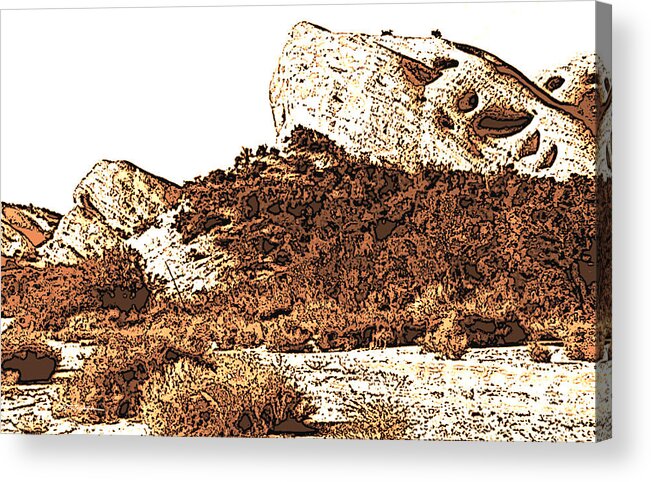 Desert Acrylic Print featuring the photograph Shadows of A Great Rock by Pat Wagner