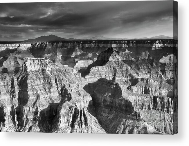 Bright Angel Point Trail Acrylic Print featuring the photograph Shadows on the Grand Canyon by Tamara Becker
