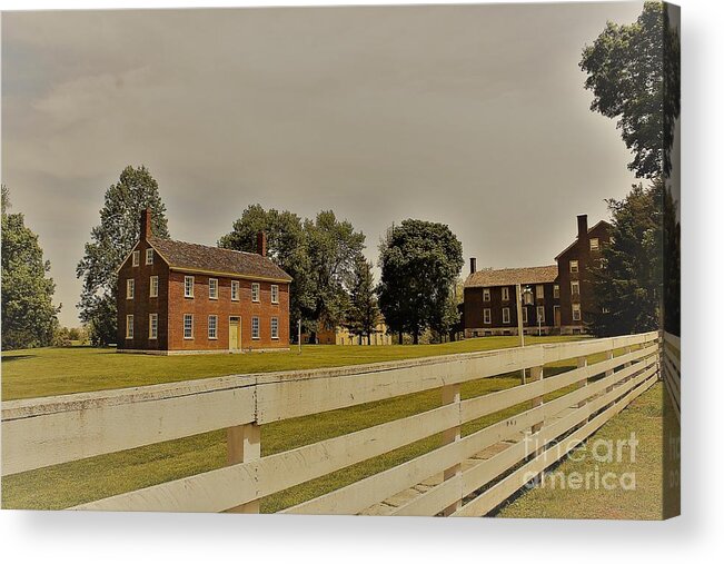 Landscape Acrylic Print featuring the photograph Shaker Village Memories of Home by Carol Riddle
