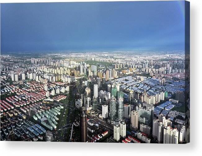 Shanghai Acrylic Print featuring the photograph Shanghai After a Rainstorm by Jason Chu