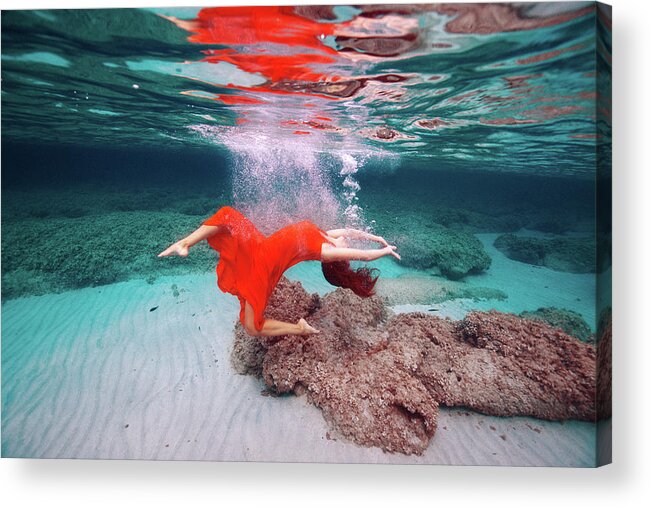 Swim Acrylic Print featuring the photograph SHE by Gemma Silvestre