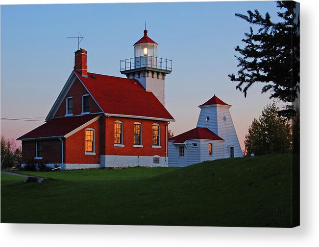 Sherwood Point Light Station Acrylic Print featuring the photograph Sherwood Point Light Station by Ben Prepelka