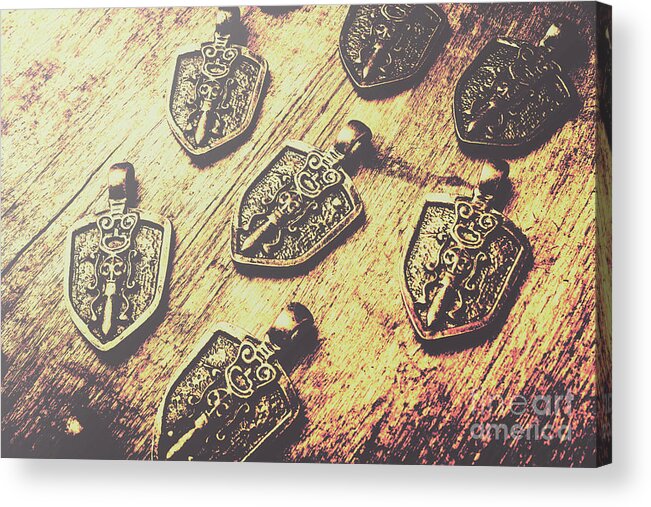 Shield Acrylic Print featuring the photograph Shields of knighthood by Jorgo Photography