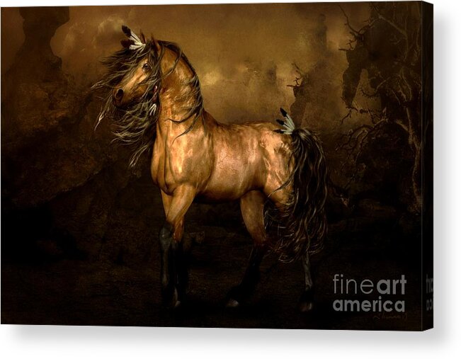 Shikoba Acrylic Print featuring the digital art Shikoba Choctaw Horse by Shanina Conway