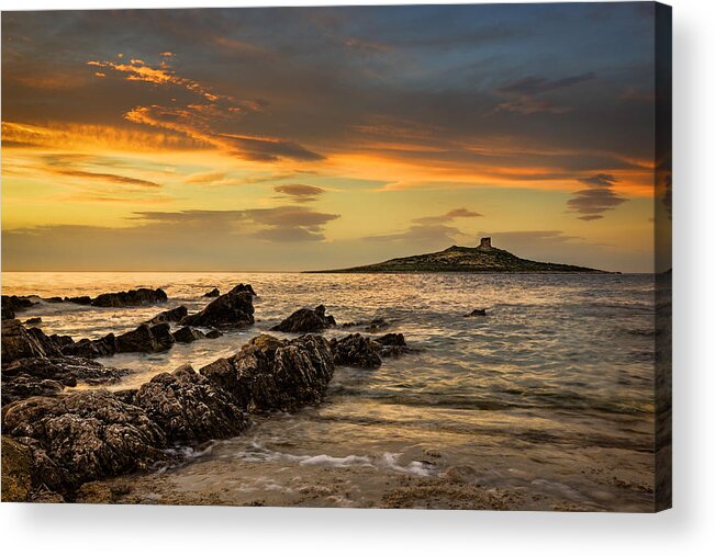 Sicilian Acrylic Print featuring the photograph Sicilian Sunset Isola delle Femmine by Ian Good