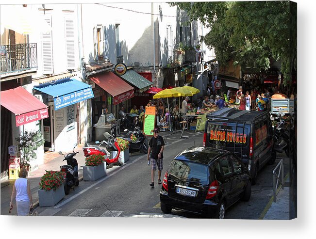 France Acrylic Print featuring the photograph Sidewalk Cafes by Allan Levin