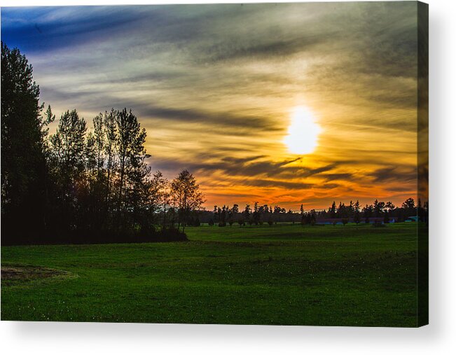 Bellingham Acrylic Print featuring the photograph Silhouette and Sunset by Judy Wright Lott
