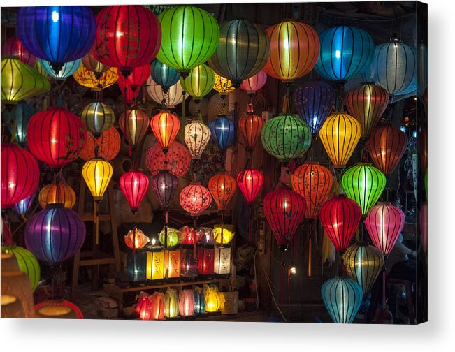 Vietnamese Silk Lanterns Acrylic Print featuring the photograph Silk Lanterns by Rob Hemphill