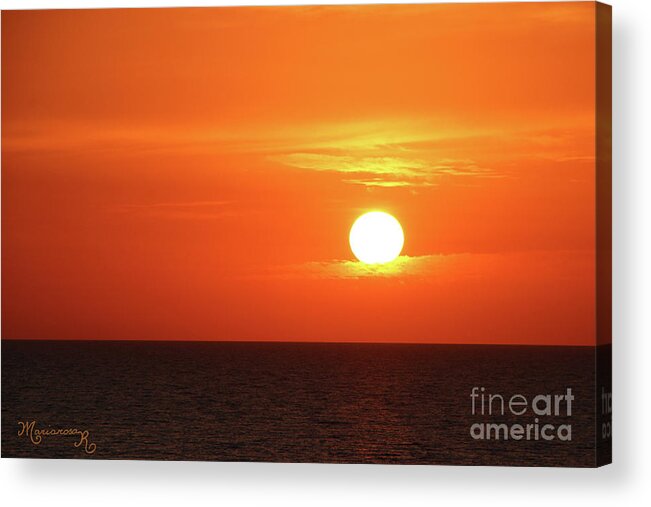 Sunset Acrylic Print featuring the photograph Sitting on a Cloud by Mariarosa Rockefeller