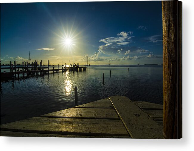 Sunset Acrylic Print featuring the photograph Sitting On The Dock Of The Bay by Kevin Cable