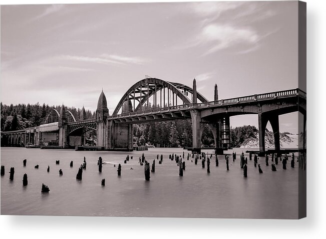 Siuslaw Acrylic Print featuring the photograph Siuslaw River Bridge by HW Kateley