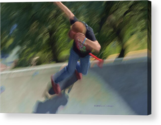 Skateboard Acrylic Print featuring the photograph Skateboard Action by Kae Cheatham