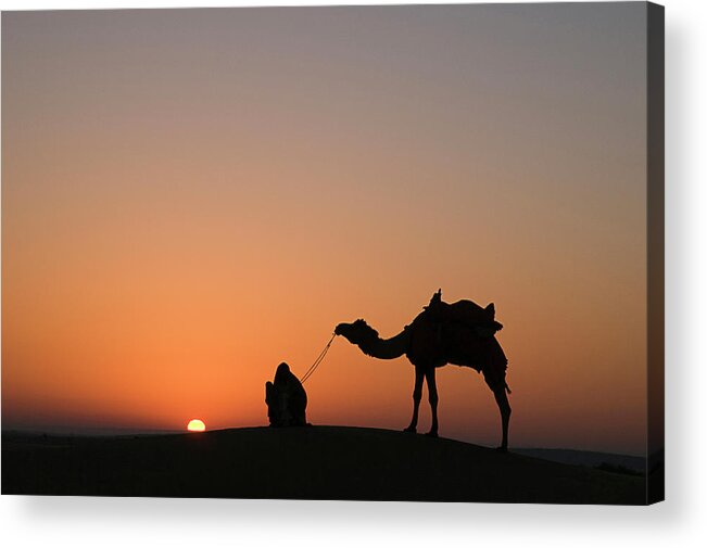 Silhouette Acrylic Print featuring the photograph SKN 0870 Silhouette at Sunrise by Sunil Kapadia
