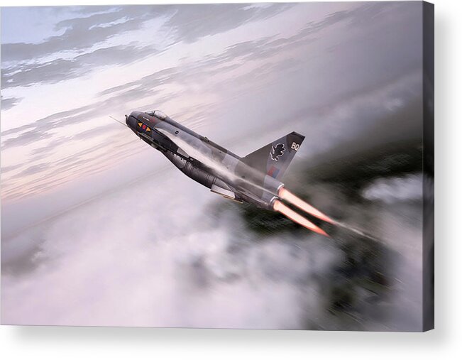 Lightning Art Acrylic Print featuring the digital art Skyrocket by Airpower Art