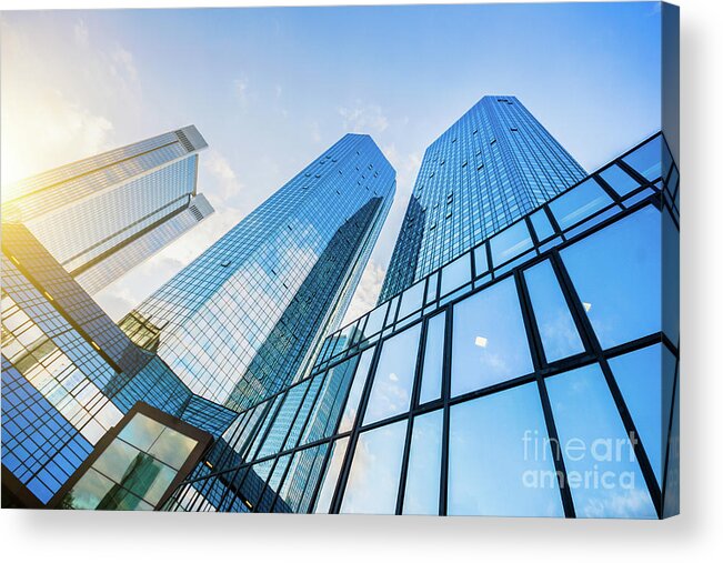 Abstract Acrylic Print featuring the photograph Skyscrapers by JR Photography