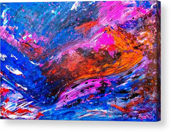 Contemporary Acrylic Print featuring the painting Sleeping Blue by Piety Dsilva