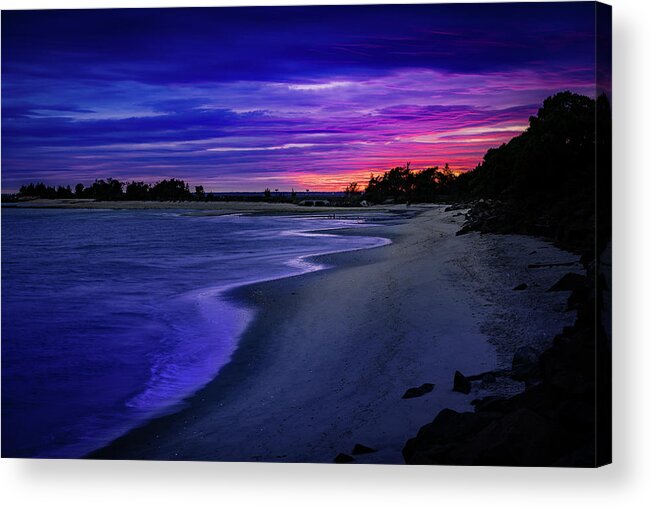 Jersey Shore Acrylic Print featuring the photograph Slow Waves Erupting Clouds by Mark Rogers