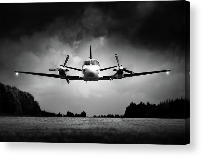 Airplane Acrylic Print featuring the photograph Small airplane low flyby by Johan Swanepoel