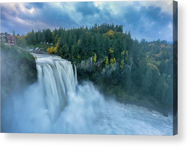 Waterfall Acrylic Print featuring the photograph Snoqualmie Falls Rush Hour by Ken Stanback