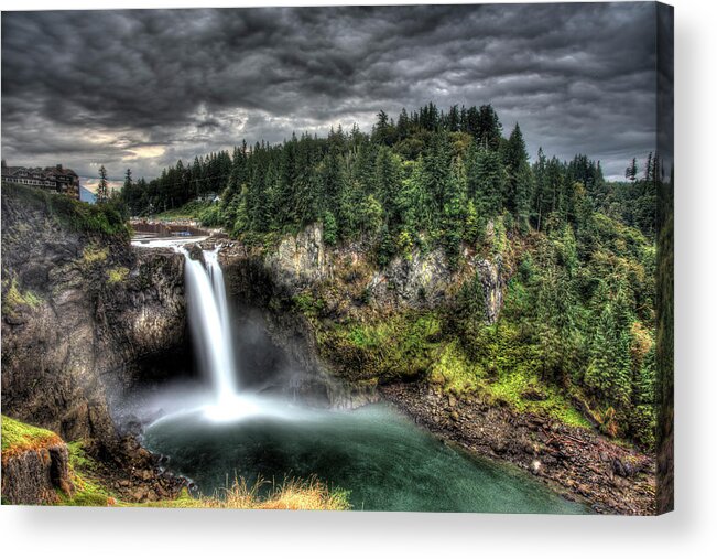 Snoqualmie Acrylic Print featuring the photograph Snoqualmie Falls Storm by Shawn Everhart