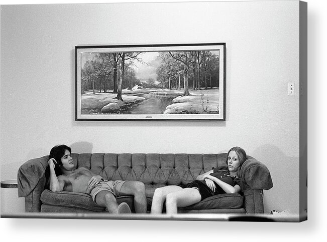 Sofa Art Acrylic Print featuring the photograph Sofa-Sized Picture, With Light Switch, 1973 by Jeremy Butler