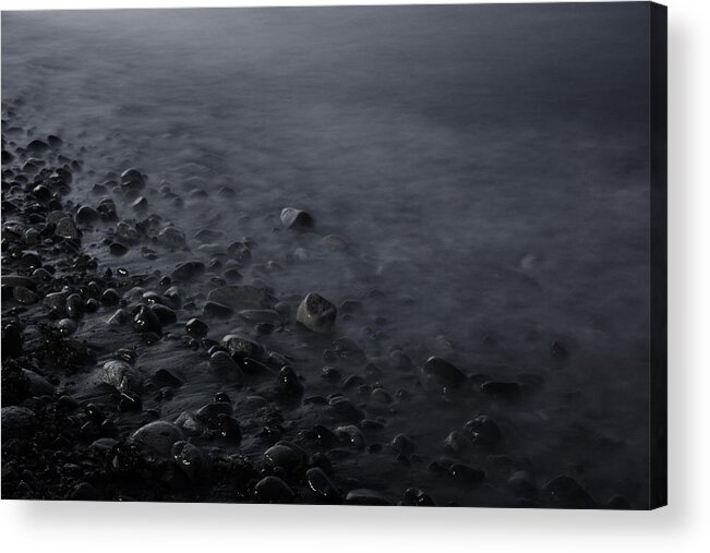 B&w Acrylic Print featuring the photograph Soft Stones At Night by Kreddible Trout
