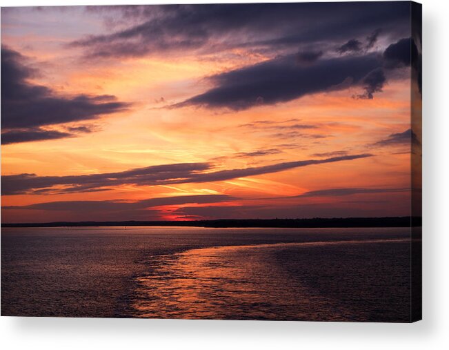 Face Mask Acrylic Print featuring the photograph Softly The Evening Came by Lucinda Walter