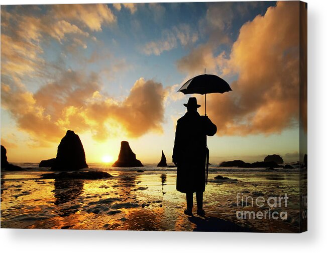 Bandon Acrylic Print featuring the photograph Solitary Man 2 by Bob Christopher