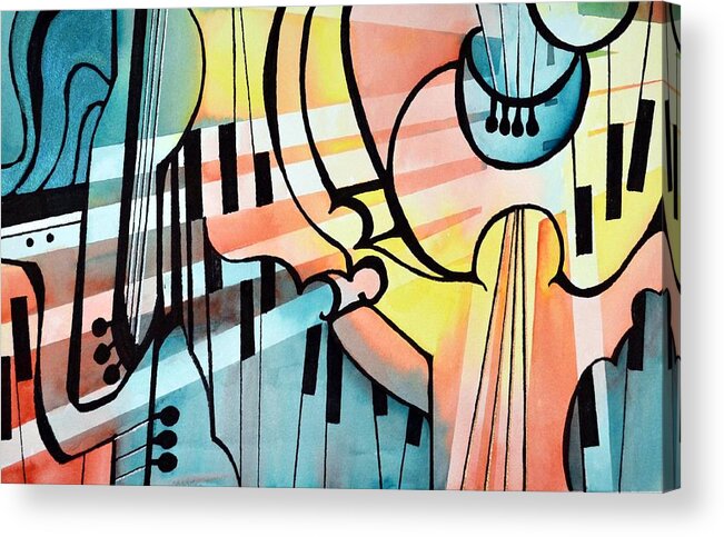 Abstract Acrylic Print featuring the painting Sonata by Pamela Lee