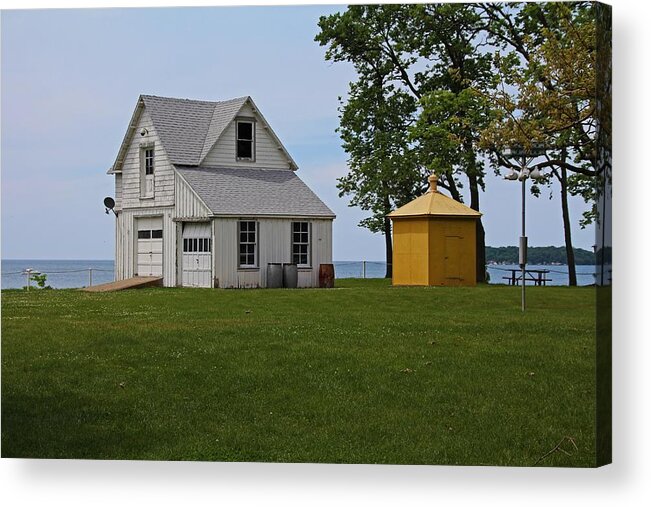 Put-in-bay Acrylic Print featuring the photograph South Bass Island Lighthouse Barn and Oil Storage Building I by Michiale Schneider