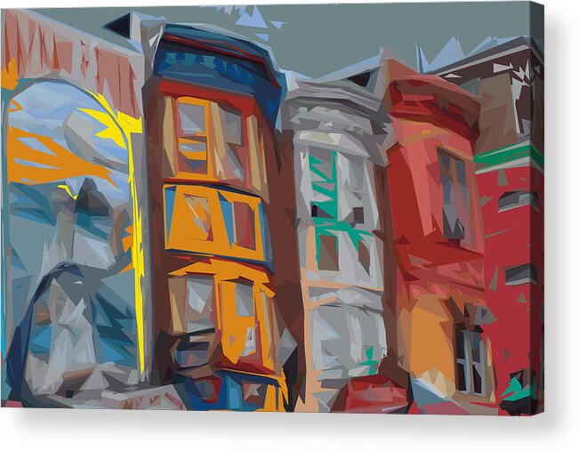 Philadelphia Acrylic Print featuring the digital art South Street Revisited by Kevin Sherf