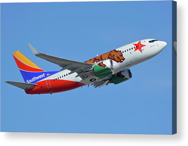 Airplane Acrylic Print featuring the photograph Southwest Boeing 737-7H4 N943WN California One Phoenix Sky Harbor October 16 2017 by Brian Lockett