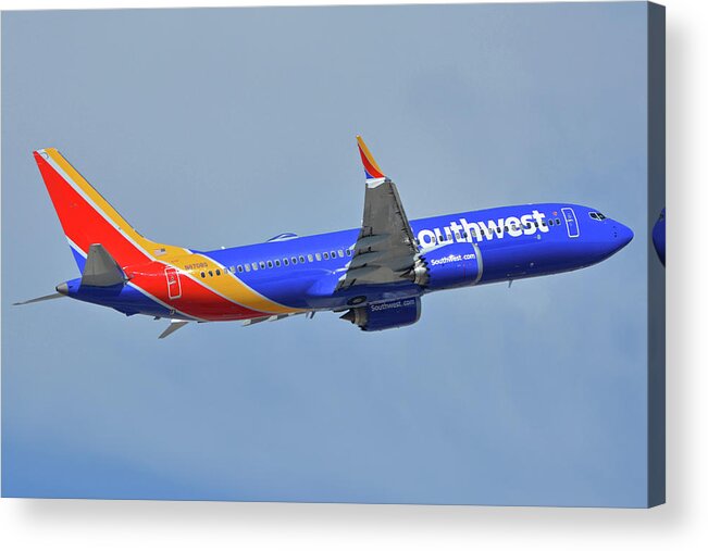 Airplane Acrylic Print featuring the photograph Southwest Boeing 737-8 Max N8708Q Phoenix Sky Harbor October 10 2017 by Brian Lockett