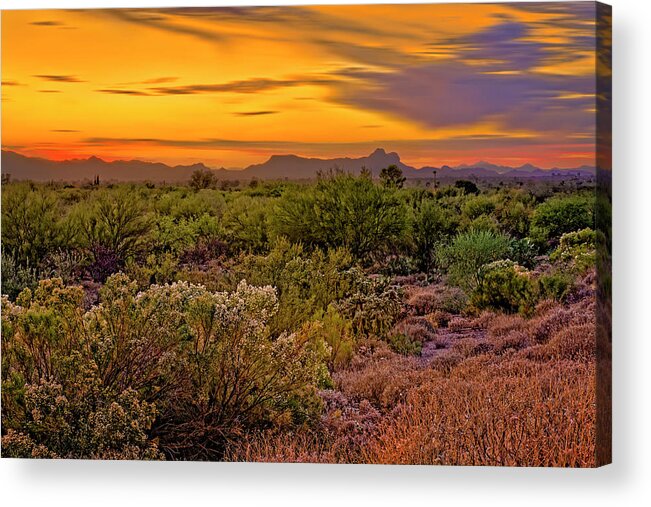 Myhaver Photography Acrylic Print featuring the photograph Southwest Sunset h26 by Mark Myhaver