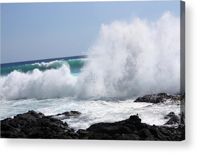 Waves Acrylic Print featuring the photograph Sp-LASH by Karen Nicholson