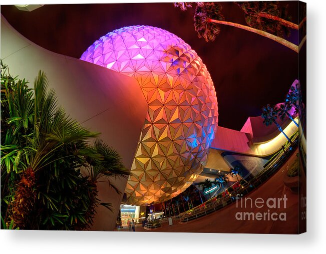 Epcot Acrylic Print featuring the photograph Spaceship Earth Perspective by Jeffrey Miklush