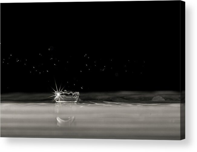 Water Acrylic Print featuring the photograph Sparkling drop of water by Dan Friend