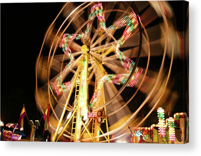 Ferris Wheel Acrylic Print featuring the photograph Spinning by Mary Bedy