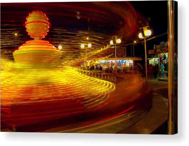 Luna Park Acrylic Print featuring the photograph Spinning until you're dizzy by Wolfgang Stocker