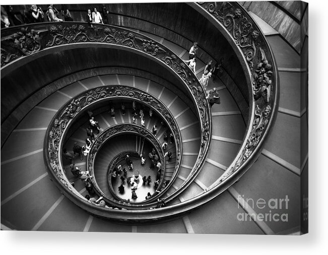 Rome People Acrylic Print featuring the photograph Spiral Stairs Horizontal by Stefano Senise