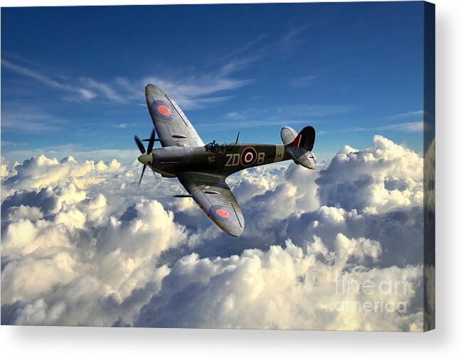 Supermarine Acrylic Print featuring the digital art Spitfire MH434 by Airpower Art